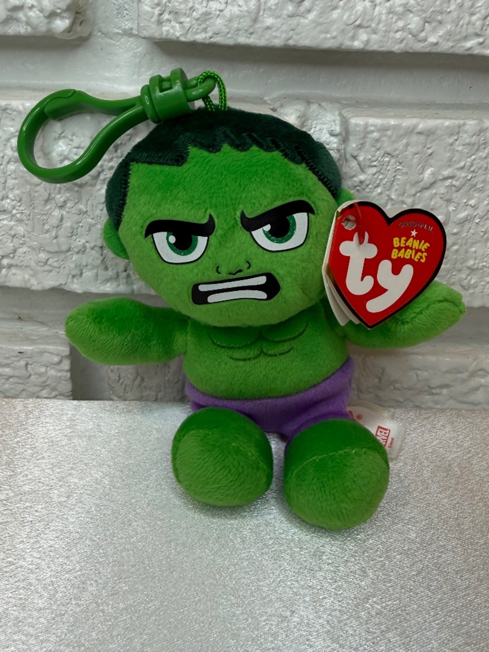 Ty The Hulk Plush Bag Clip with Hang Tag
